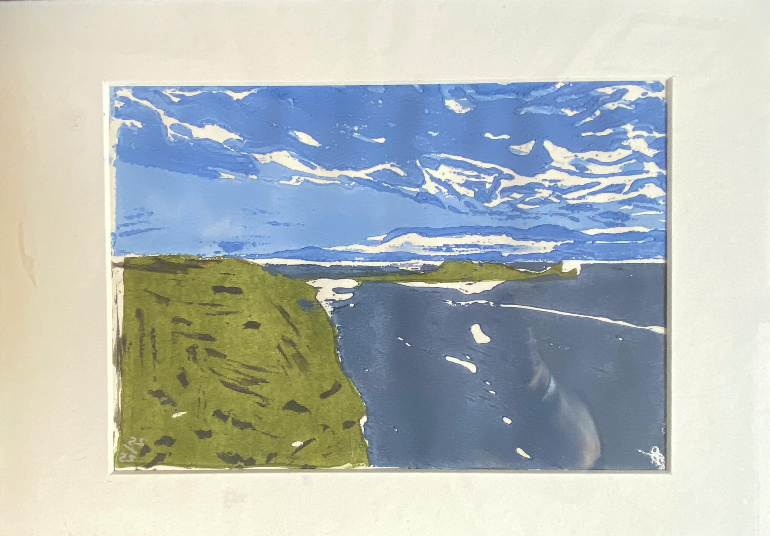 Lino print of Worms head Lino print of Worms head